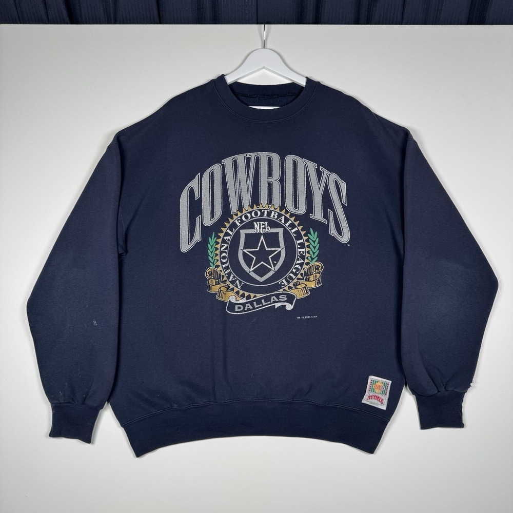 + Vintage 1993 NUTMEG DALLAS COWBOYS Sweatshirt - Navy Blue - XXL
